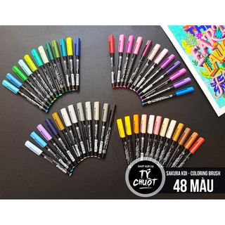 [ tychuotart ] [RẺ NHẤT] Bút Cọ Gốc Nước SAKURA Koi Brush Pens 12/24/48 màu
