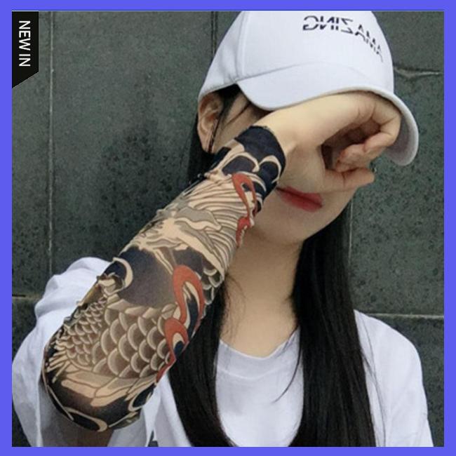 Găng Tay Nylon Co Giãn Chống Nắng Chống Tia Uv Khi Xăm Hình Phong Cách Halloween