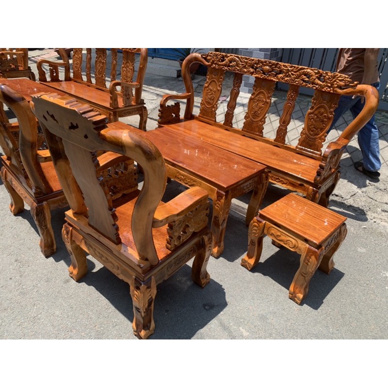 Bộ Salon bàn ghế gỗ 6 món 100% gỗ tự nhiên