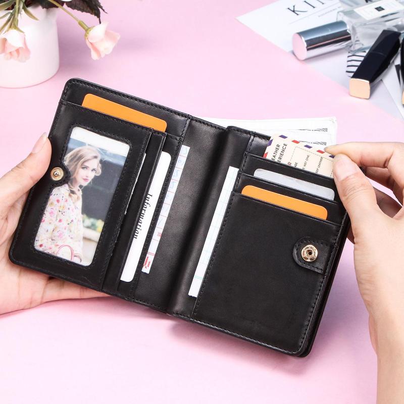 Ví CONTACT'S da thật thêu họa tiết dập nổi có dây kéo thời trang cho nữ
