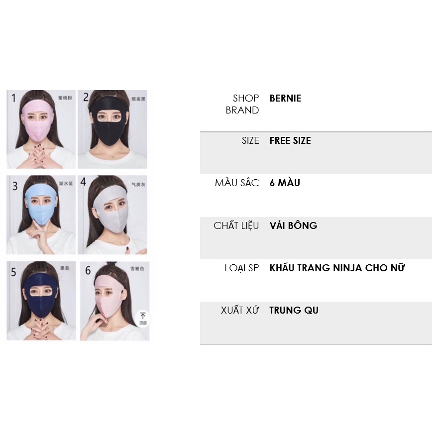 [XẢ KHO SIÊU SỐC] Khẩu trang Ninja cho nữ 2020