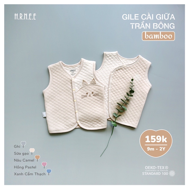 Hrnee ! Áo gi-lê Trần bông cài giữa cho các bé từ 6m-2y siêu mềm siêu ấm!