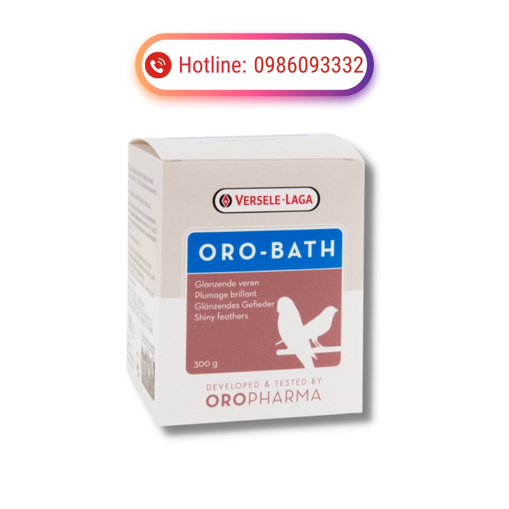 Muối Tắm Dành Cho Chim Cảnh Vẹt, Yến Hót, Finches - Versele-Laga Oropharma Oro-Bath Giúp Lông Mềm Mại Hộp 50g-300g