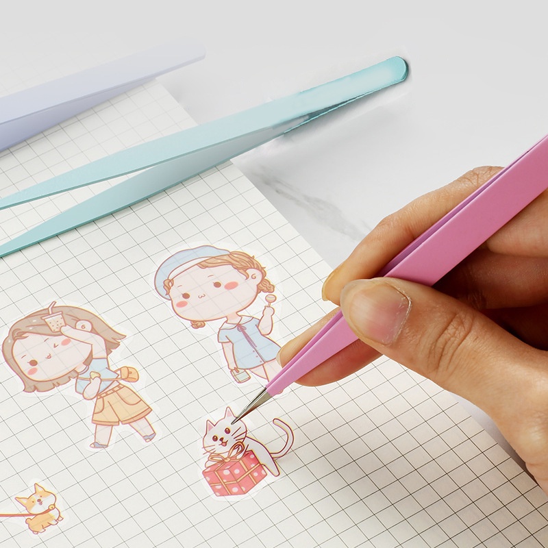 Nhíp gắp sticker washi tape macaron Béo shop kẹp băng dính hình dán móng tay nail màu pastel