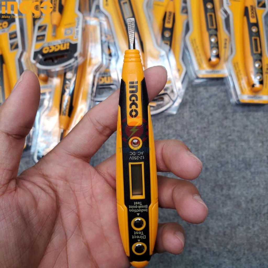 Bút thử điện kỹ thuật số đa năng thông minh INGCO HSDT2201 đầu dò điện áp cảm ứng không tiếp xúc dòng điện
