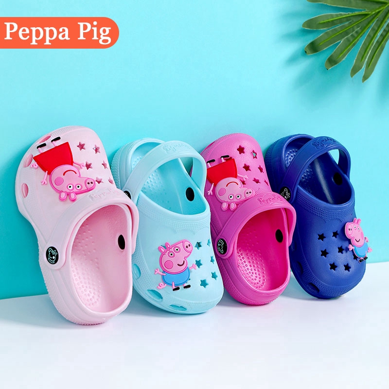 Dép trẻ em đế mềm chống trượt trang trí heo Peppa dễ thương AYUER