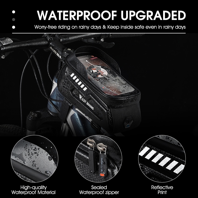 Túi WEST BIKING gắn xe đạp phía trước chứa chìa khóa tai nghe điện thoại có thể dùng màn hình cảm ứng phù hợp 7.0-Inch