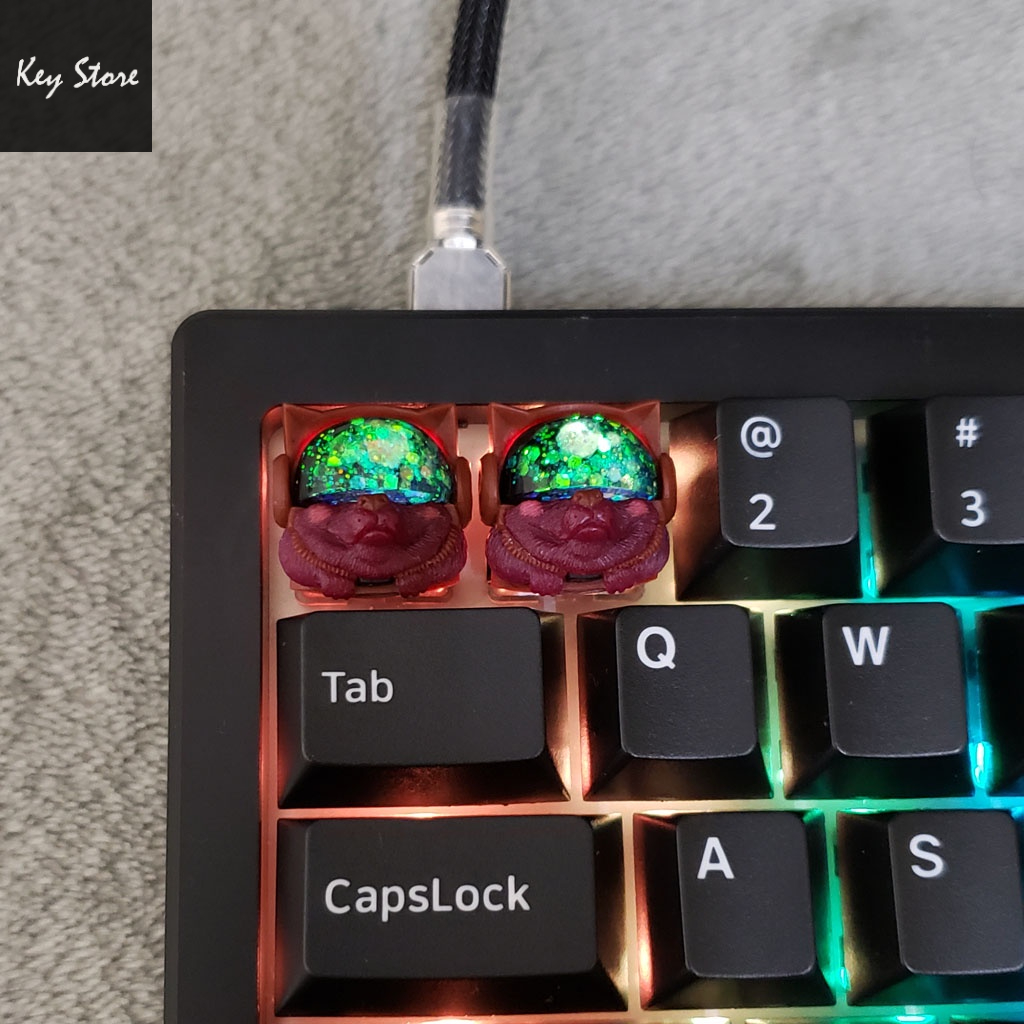 Nút bàn phím cơ artisan keycap sirius màu nâu hồng