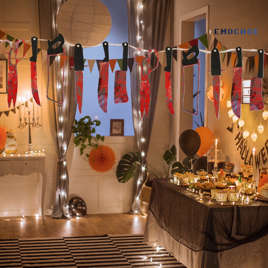 1 Set Cờ Treo Bằng Giấy Gọn Nhẹ Dễ Lắp Đặt Trang Trí Halloween