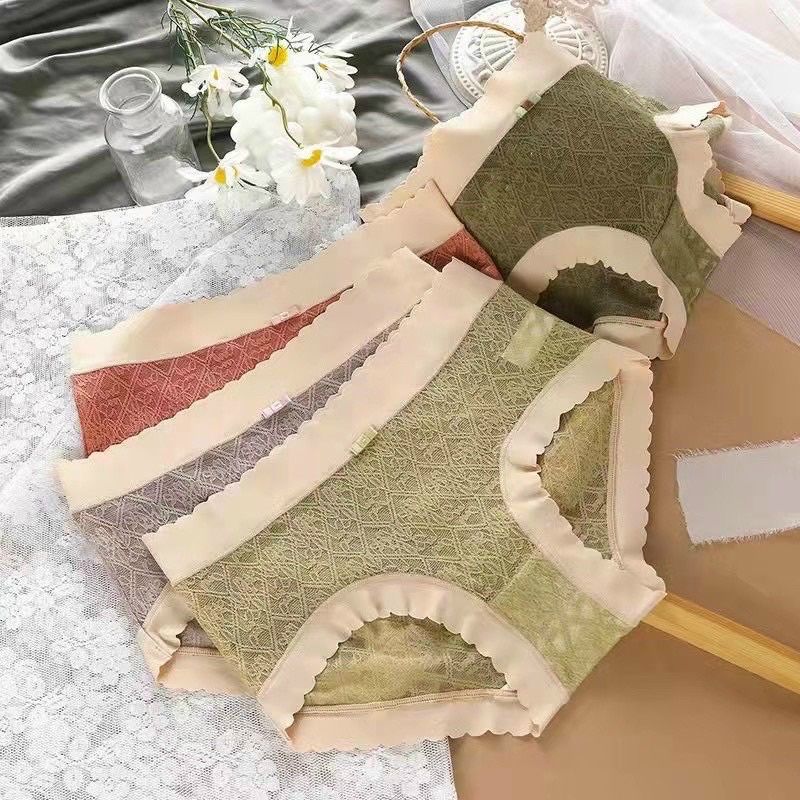 [Sale] Quần lót ren cotton pha cạp su 2205( lẻ 1c)