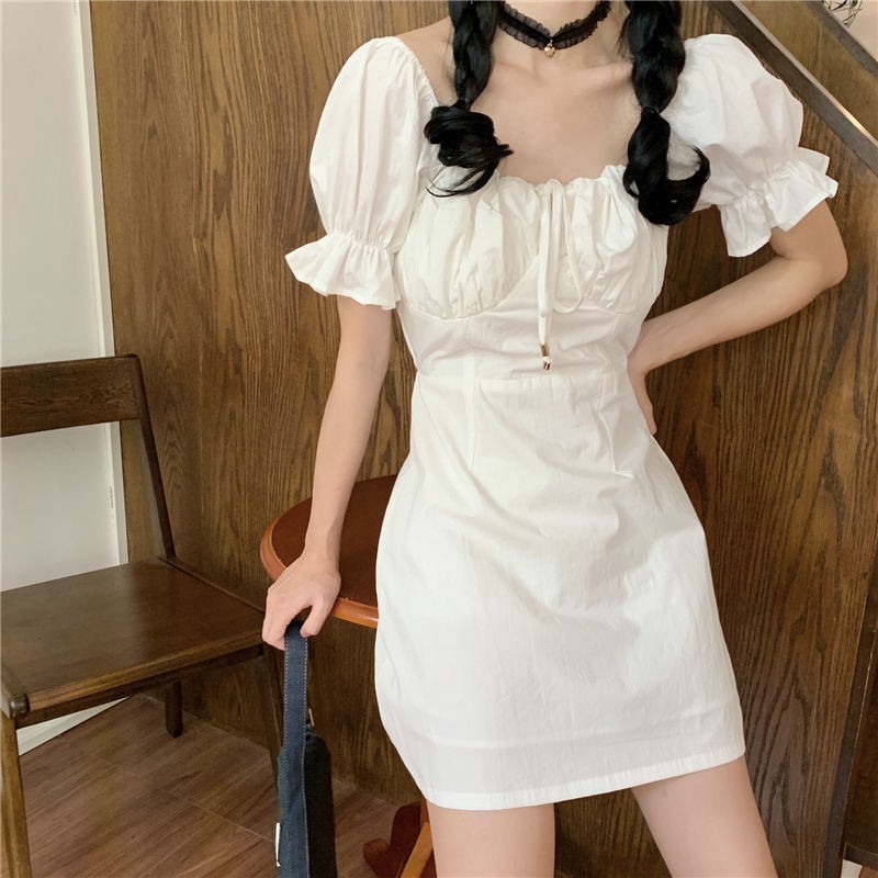 Đầm Tay Phồng Cổ Vuông Xinh Xắn Cổ Điển Kiểu Pháp Dành Cho Nữ | BigBuy360 - bigbuy360.vn