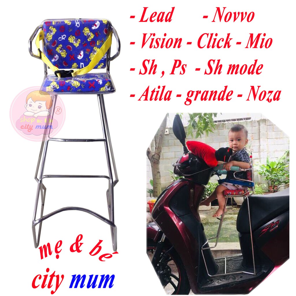 Ghế Ngồi Xe Máy Cho Bé Cho Các Loại Xe Tay Ga Ghế Đi Xe Máy Inox