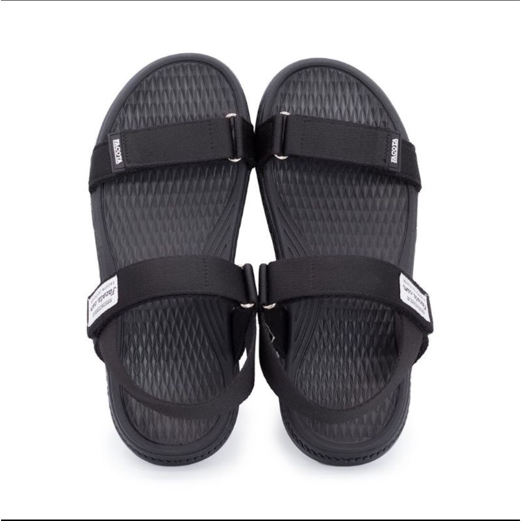 FACOTA giày dép sandal nam, nữ đen 2 quai mang đi chơi đi học AN01