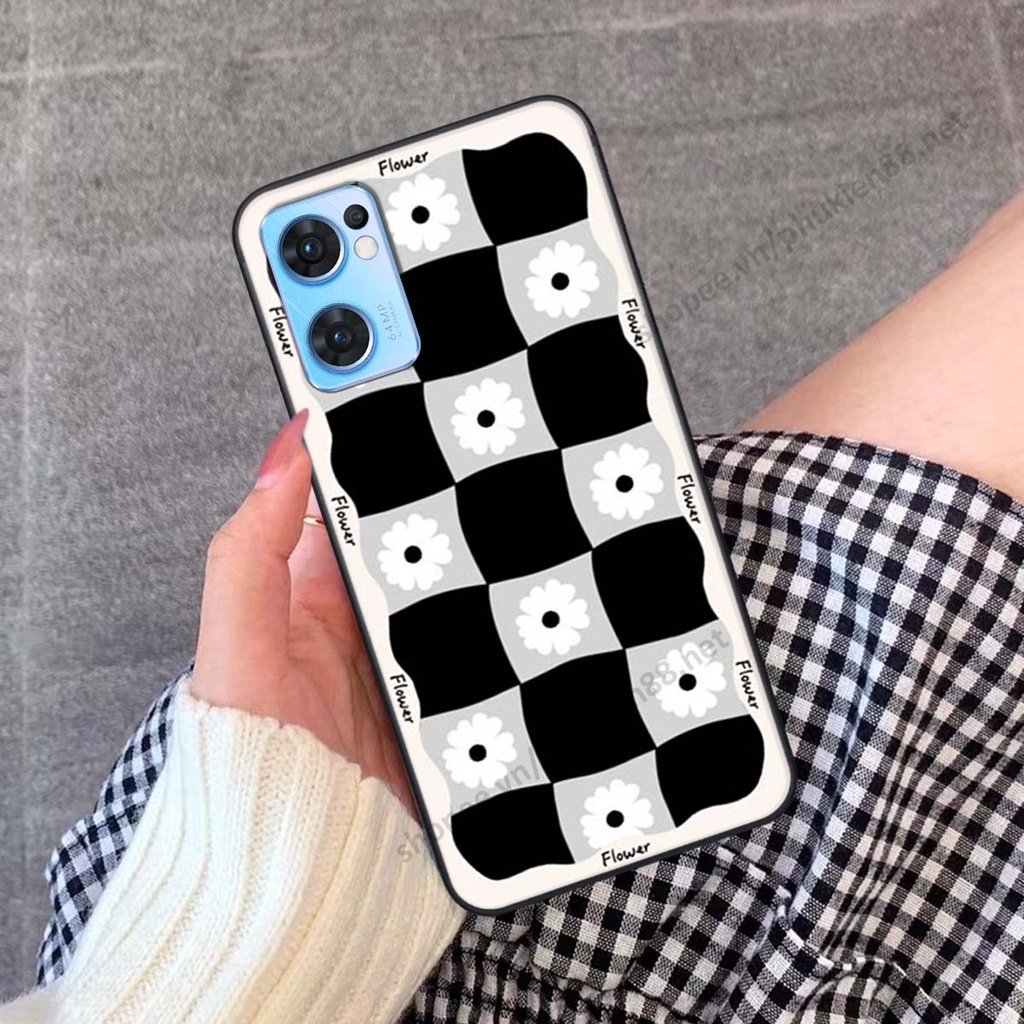 Ốp lưng Oppo Reno7 / Reno7 Z 5G / Reno 7 ốp điện thoại LineBear, bé tóc xù, hoa siêu đẹp