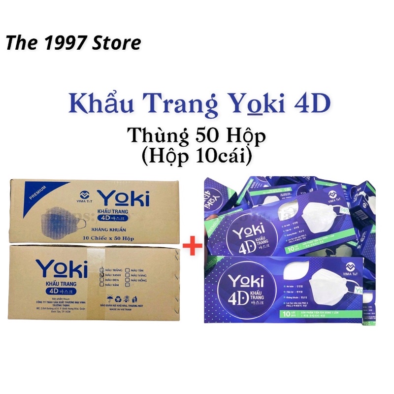 Khẩu Trang Yoki Thùng (1 Thùng /50 Hộp/ Hộp 10cái) Hàng Cty