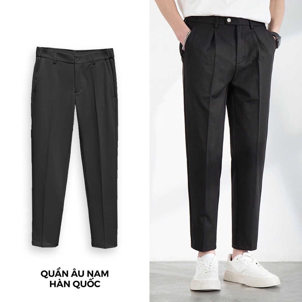 Quần âu nam cao cấp công sở Hàn Quốc ống suông, quần baggy nam ống rộng dáng âu phong cách ulzzang - KJ244