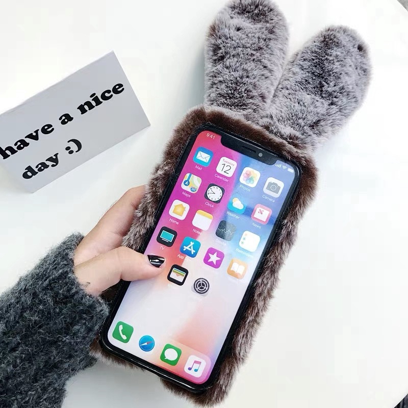Ốp điện thoại tai thỏ bông cho Oppo F5 F7 F9 F11 Pro