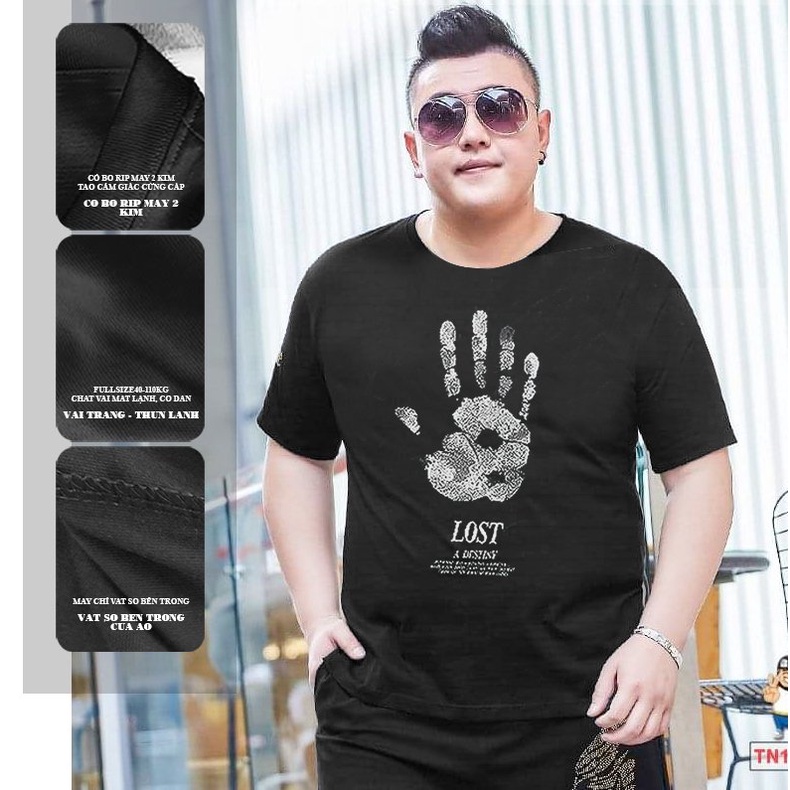 Áo Phông Nam BigSize 4XL Đến 8XL chất đẹp 2023 Cotton Áo Thun Nam Big Size Lớn 120kg Form Giấu Bụng- BeYourWaoo BIGS06
