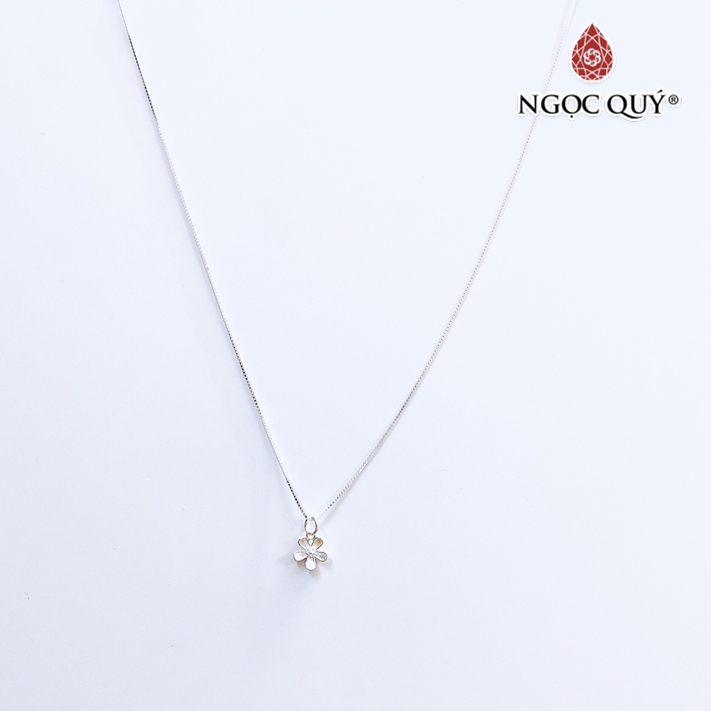 Dây chuyền bạc mặt hoa 5 cánh - Ngọc Quý