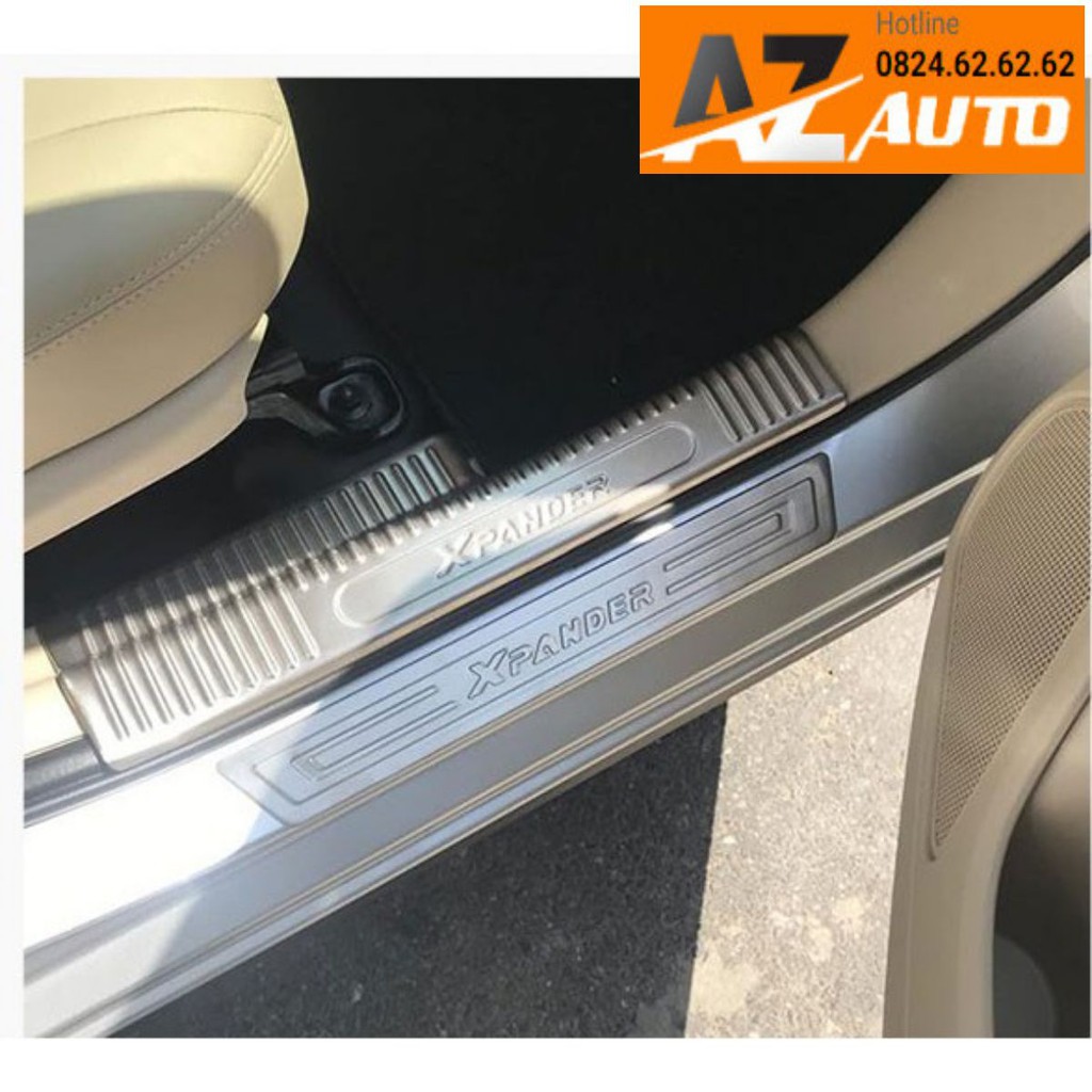 Ốp Bậc Cửa, Nẹp Bước Chân Trong Và Ngoài Xpander 2019-2023 , Chất Liệu Inox Cao Cấp, nẹp bước chân xpander