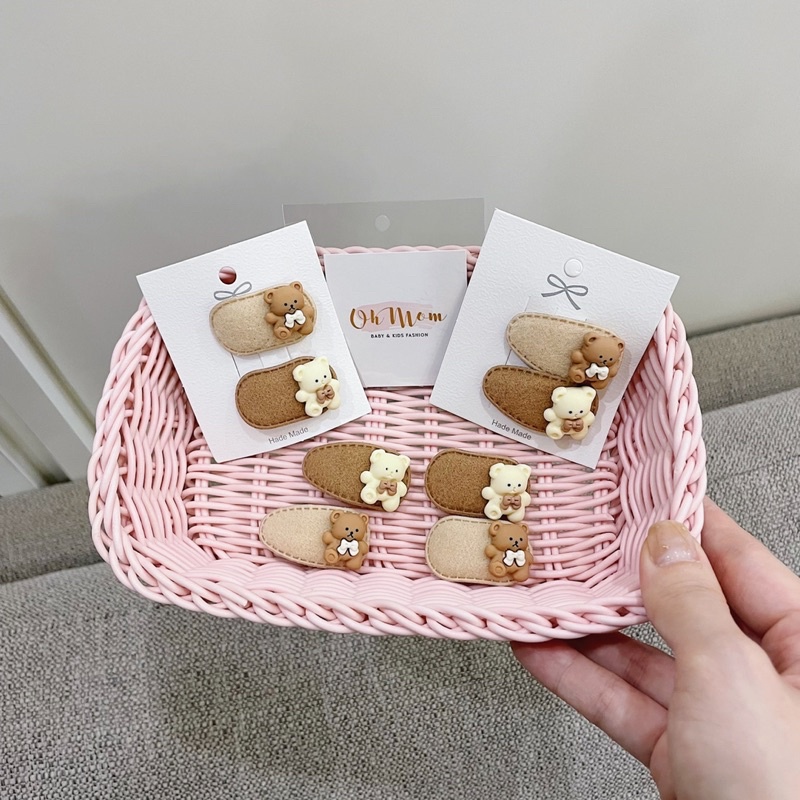 set kẹp tóc handmade cute cho bé gái
