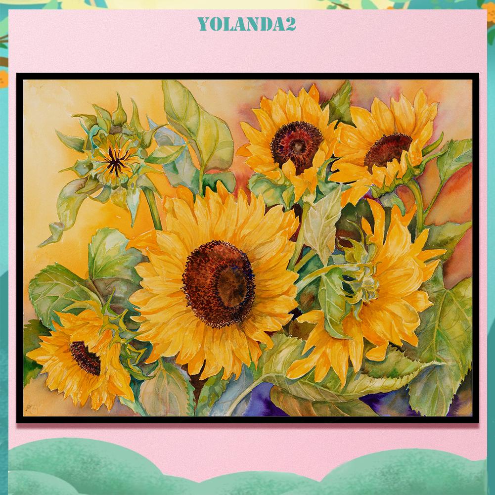 Tranh Thêu Chữ Thập DIY 11CT Hình Hoa Hướng Dương Xinh Xắn