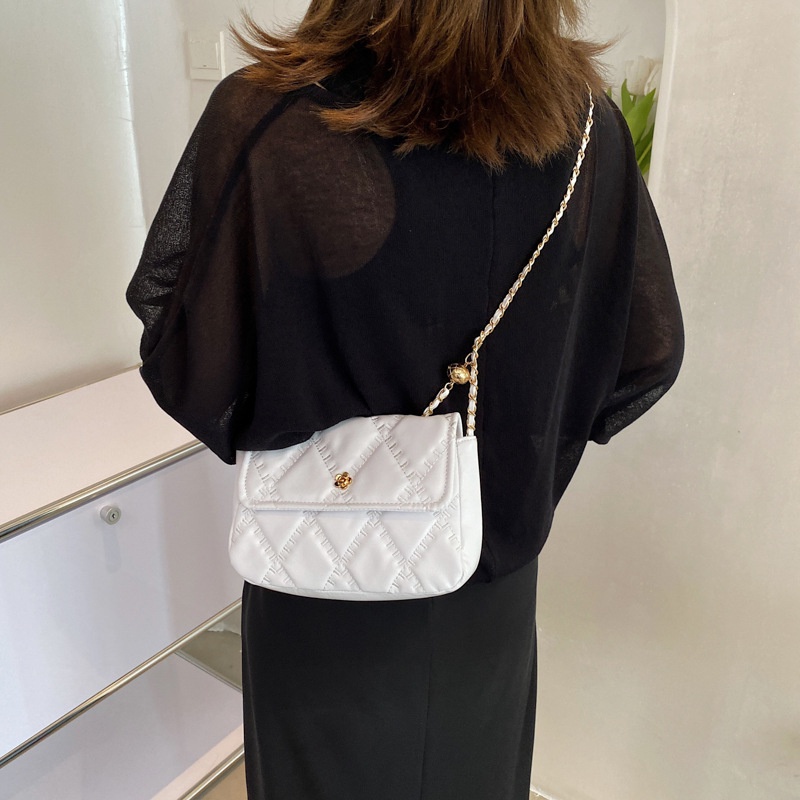 Túi đeo chéo hình thoi nhỏ màu sắc đơn giản phong cách phương Tây cho nữ