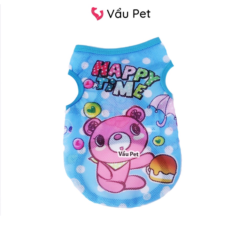 Áo cho chó mèo ba lỗ lưới hoạt hình ngộ nghĩnh - Quần áo cho chó poodle, con, lớn, mèo, thú cưng Vẩu Pet Shop