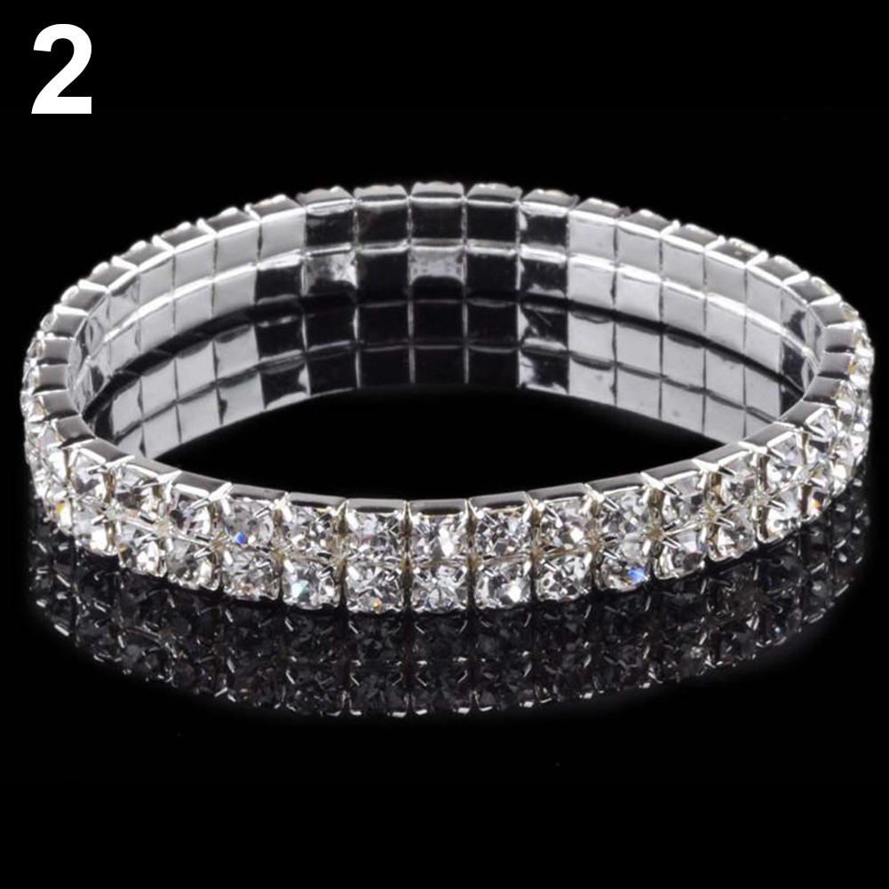 Vòng tay hợp kim đính đá nhiều lớp lấp lánh cho nữ | BigBuy360 - bigbuy360.vn