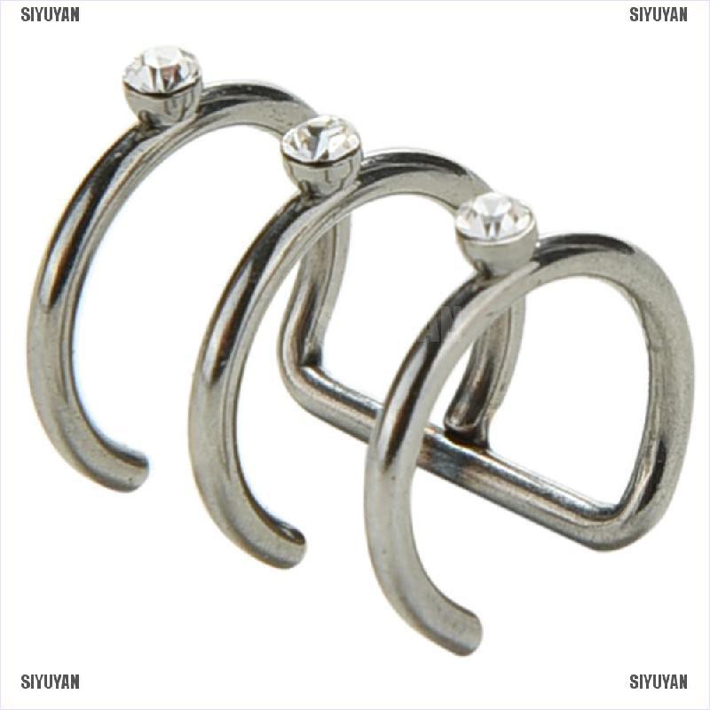 Khuyên Kẹp Vành Tai 2 / 3 Tầng Màu Bạc Thời Trang Cá Tính