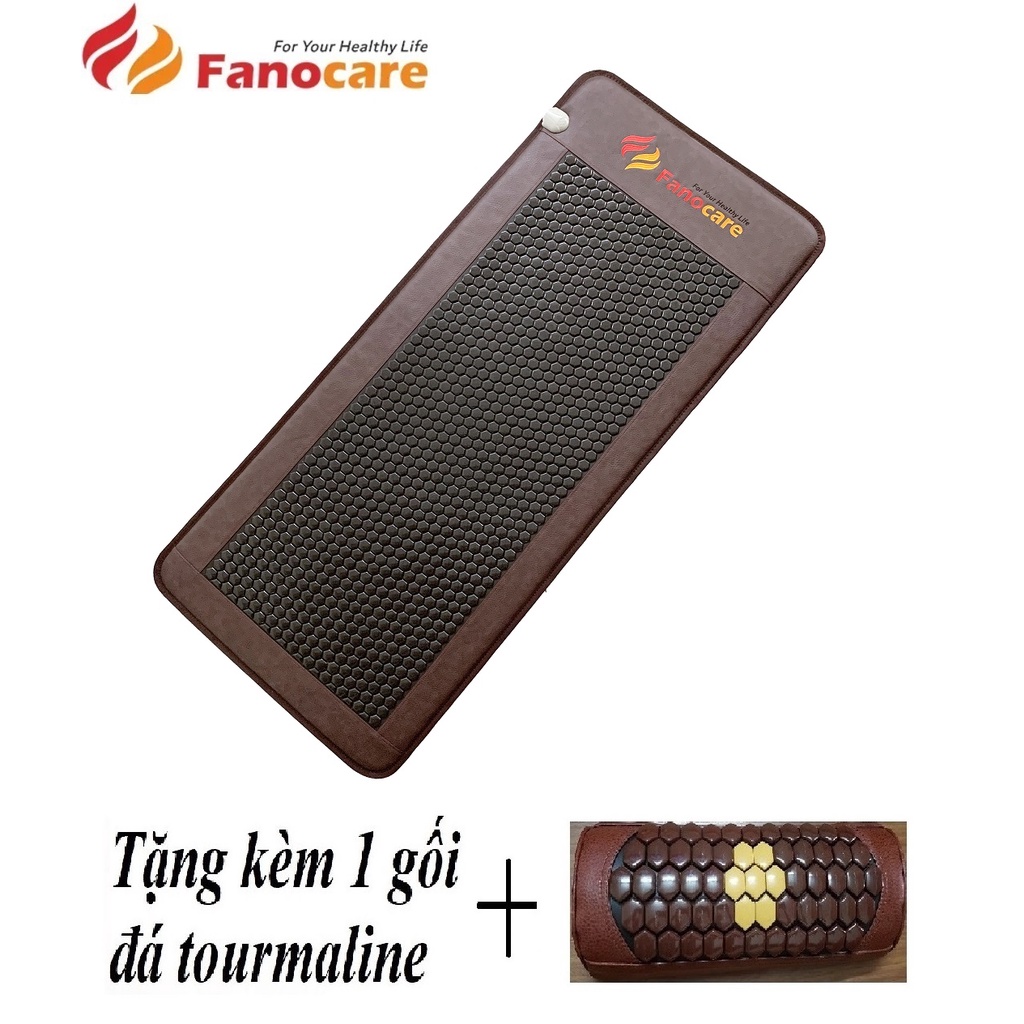 Thảm đá nhiệt nóng Fanocare KT 80x190x3.5cm C2500D lục giác đen (Tặng quà)