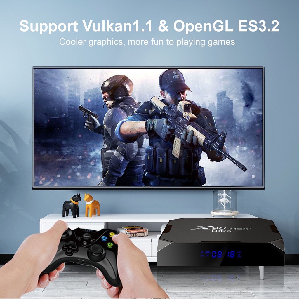 Android Tivi Box X96 Max plus ultra S905X4 Ram 4G Rom 32G Wifi Kép Có Bluetooth Cài Sẵn Ứng Dụng Xem Phim tivi miễn phí