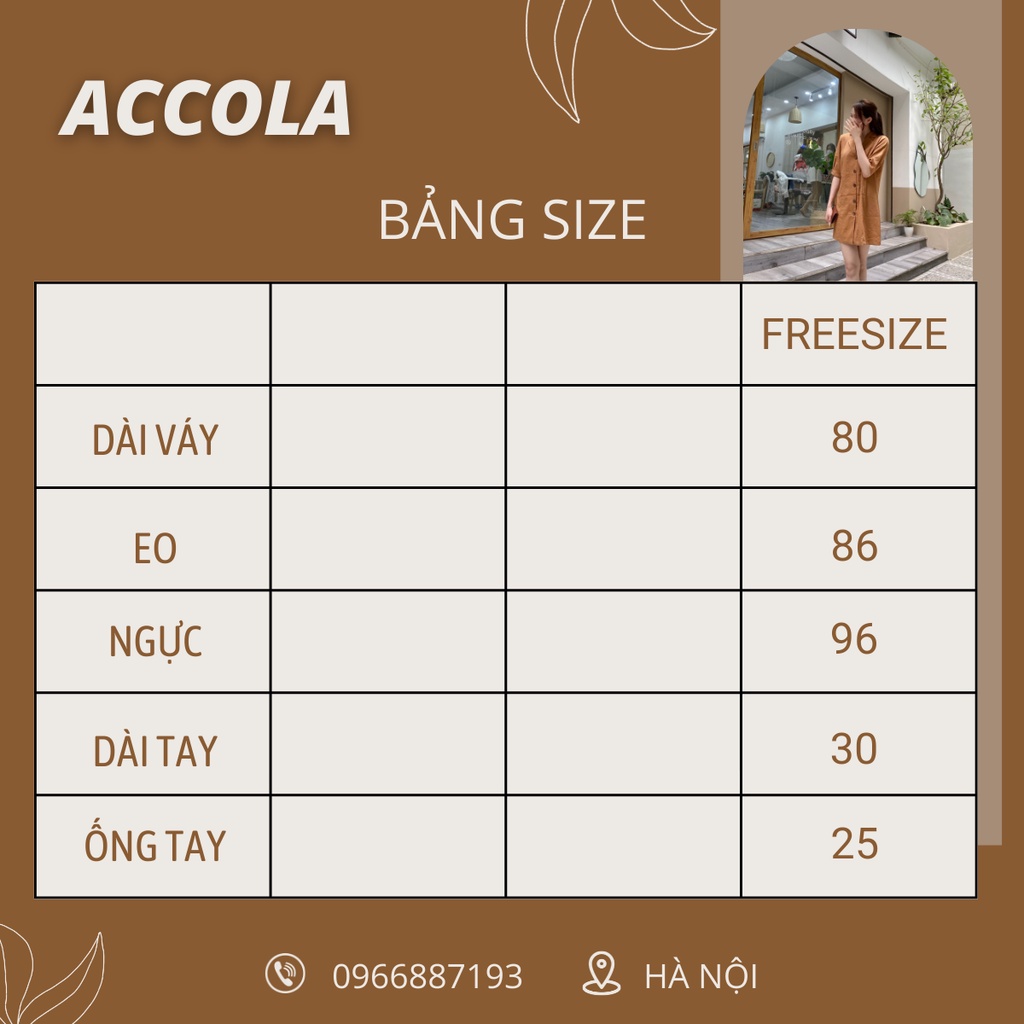 Đầm váy ngắn hàn quốc chất liệu linen by Accola Made 1202 | BigBuy360 - bigbuy360.vn