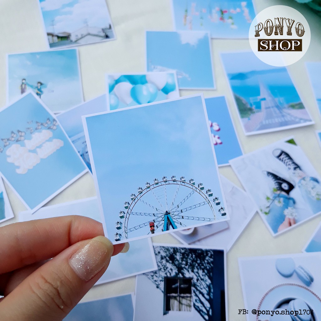 Set 21 sticker nhãn dán ảnh phong cách Instagram  trang trí Scrapbook/Planner