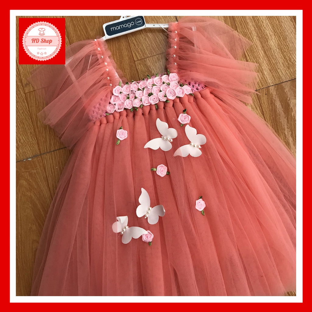 Váy công chúa ❤️FREESHIP❤️ Váy tutu hồng cam cánh tiên hoa nhí