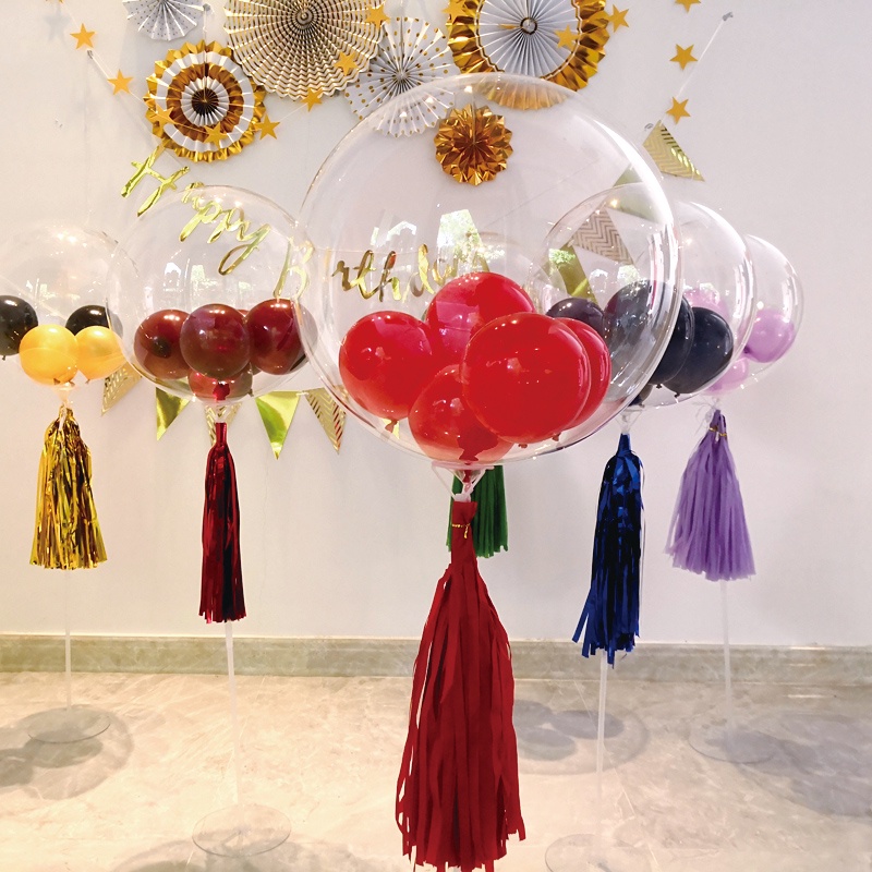 Bong Bóng Bay Bobo Kích Thước 5 inch 36 inch Phối Tua Rua Dùng Trang Trí Tiệc Cưới/Phòng Ngủ