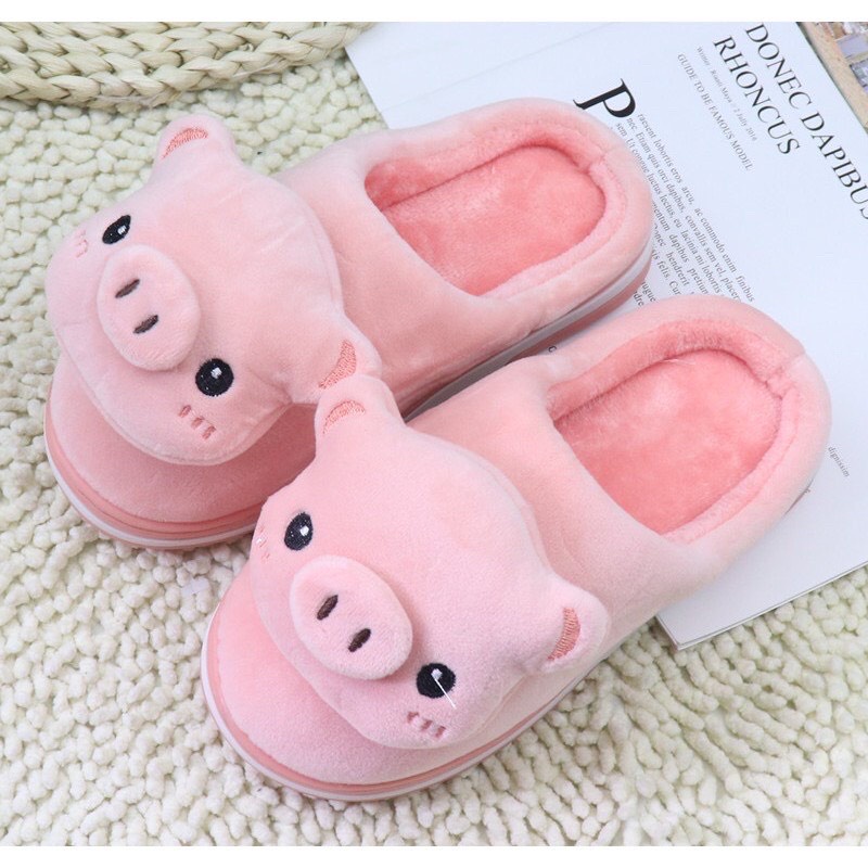 Dép Bông nam nữ Hình HEO 3D cuteSục Lông nam nữ hình HEO đi trong nhà cực ấm..
