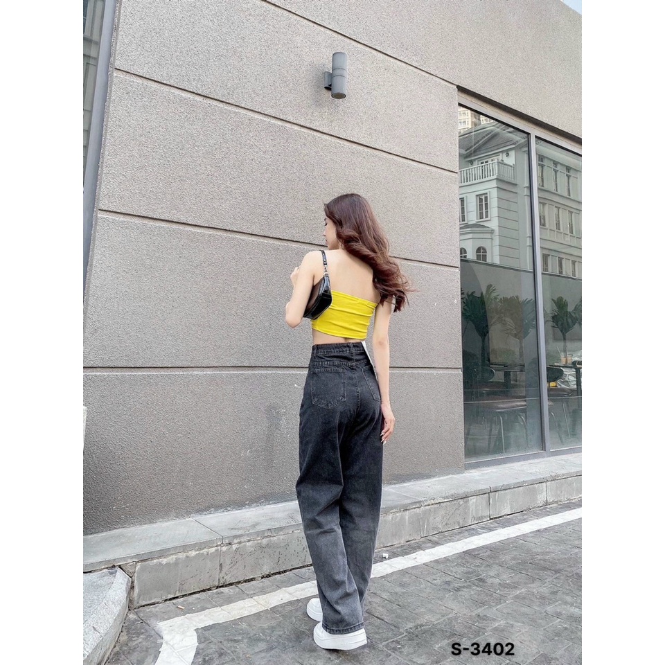 Quần Jeans Baggy Lưng Cao Ống Suông, Quần Jeans Baggy Nữ Ống Rộng, Quần Jeans Baggy Nữ Cạp Cao Ống Rộng