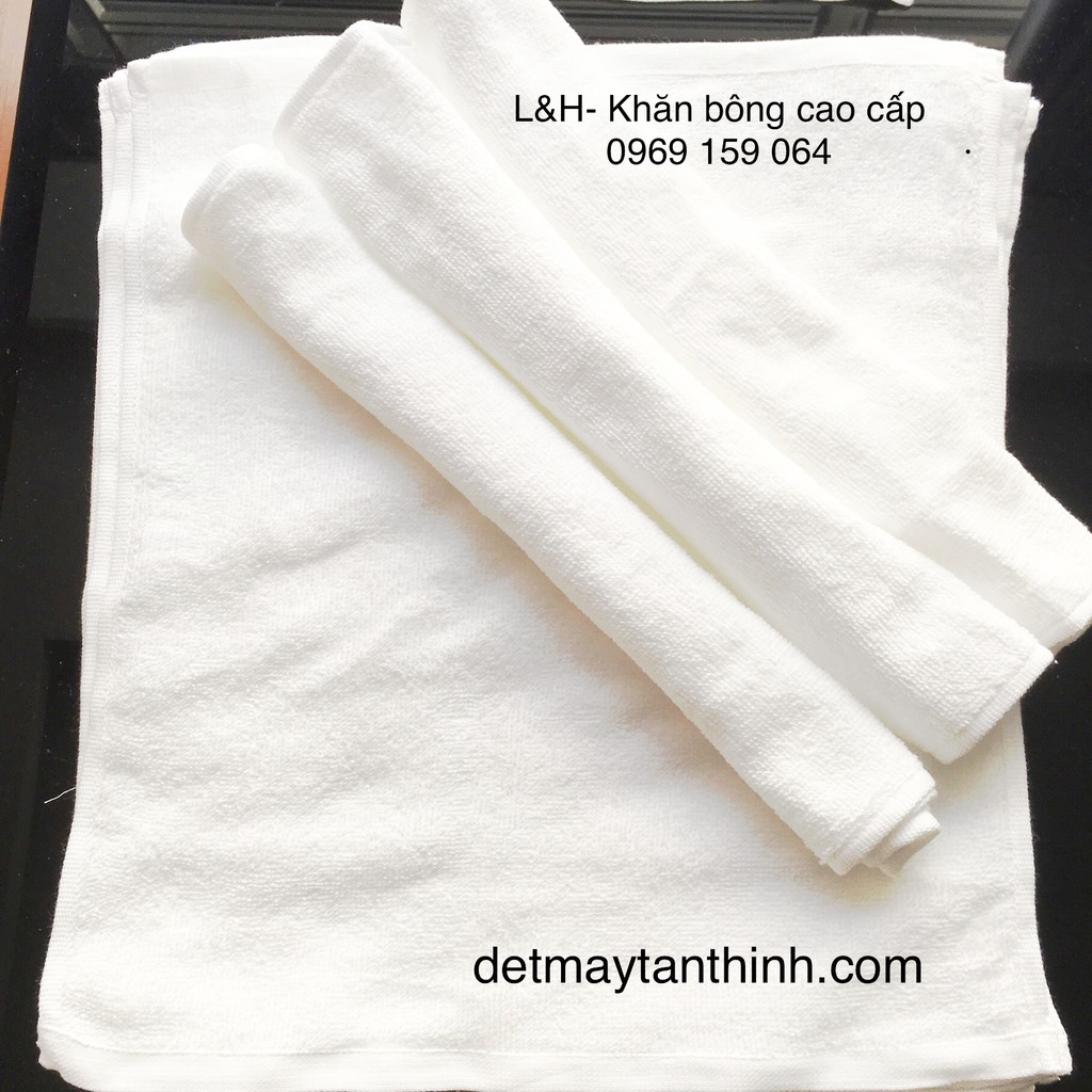 Khăn mặt trắng cotton 30x45 cm, nặng 40g