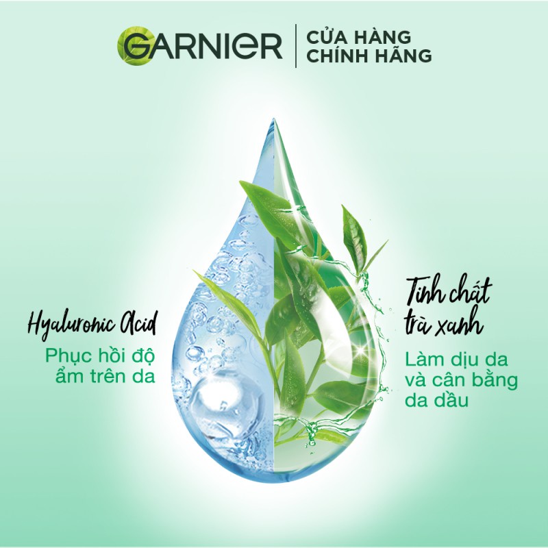 Bộ 5 mặt nạ tinh chất Trà xanh &amp; Hyaluron kiềm dầu Garnier Hydra Bomb Green Tea Mask