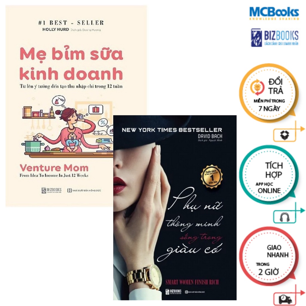 Sách - Combo 2 cuốn Mẹ Bỉm Sữa Kinh Doanh + Phụ nữ thông minh sống trong giàu có Mcbooks