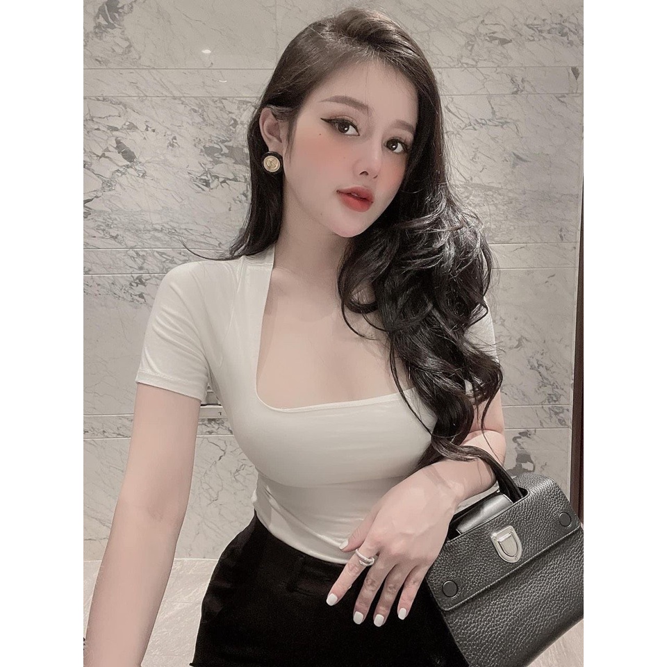Áo cộc cổ khoét trơn không viền