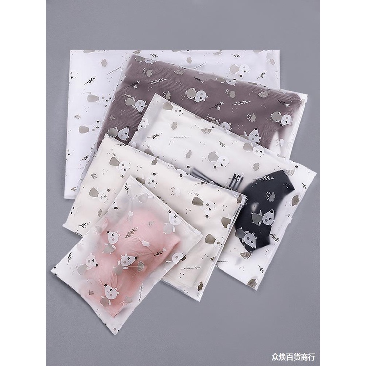Túi đựng đồ có khóa, túi zip lụa mờ hình chuột đáng yêu đi du lịch để vali tủ đựng quần áo đồ dùng đáng yêu, tiện ich