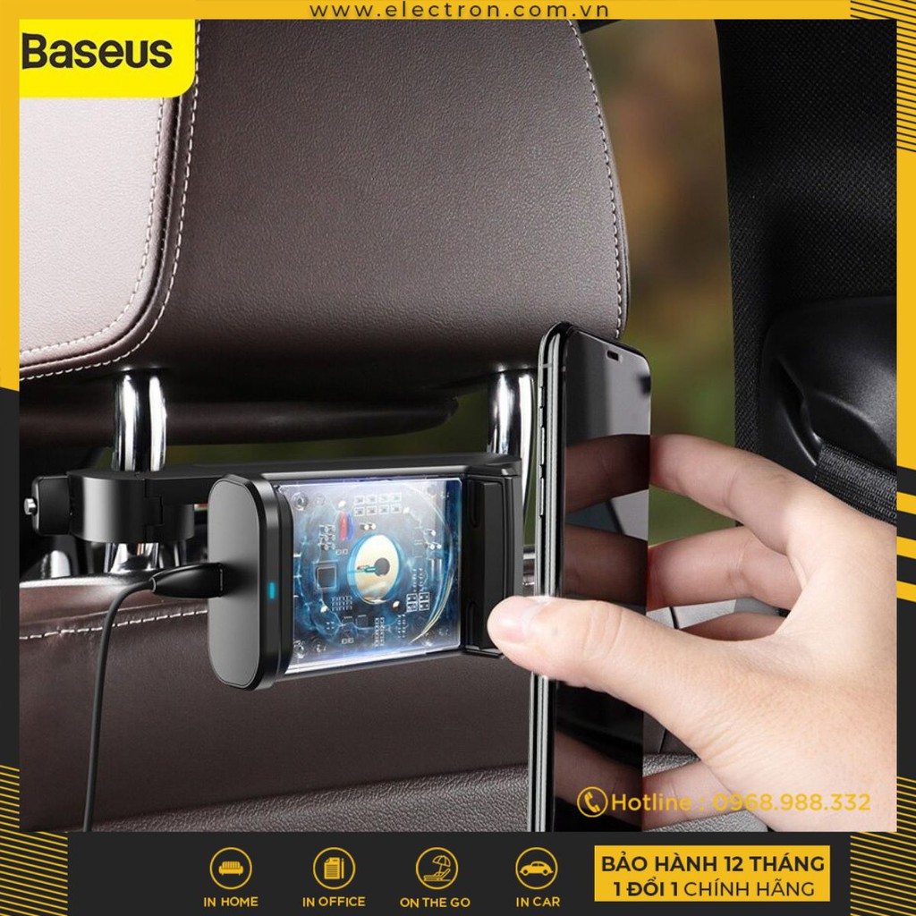 Bộ đế giữ điện thoại gắn lưng ghế trước tích hợp sạc không dây Baseus Energy Storage Backseat Holder Wireless Charger