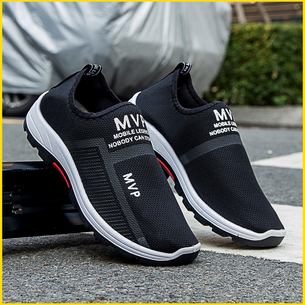 Giày thể thao nam chất liệu vải sneaker cổ cao màu đen đế cao cao cấp độn đế đẹp MH23 TIMAN
