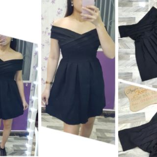 Đầm xòe xếp li bẹt vai [ HÌNH THẬT]