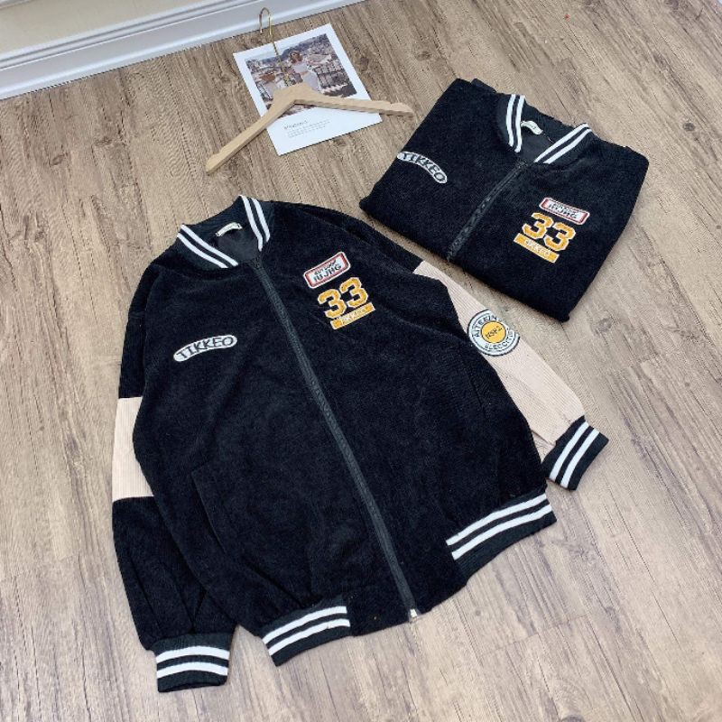 (Có ảnh thật + video) Áo khoác bomber bóng chày nhung 33 | BigBuy360 - bigbuy360.vn