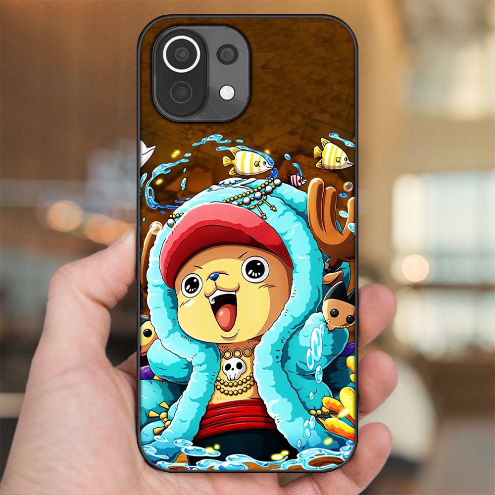 Ốp lưng Xiaomi Mi 11 Lite viền đen in hình Chopper One Piece Đảo Hải Tặc