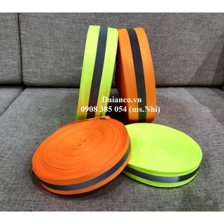 Cuộn dây phản quang vải sọc xám bản 2,5cm và 5cm-dài 100m- hàng sẵn