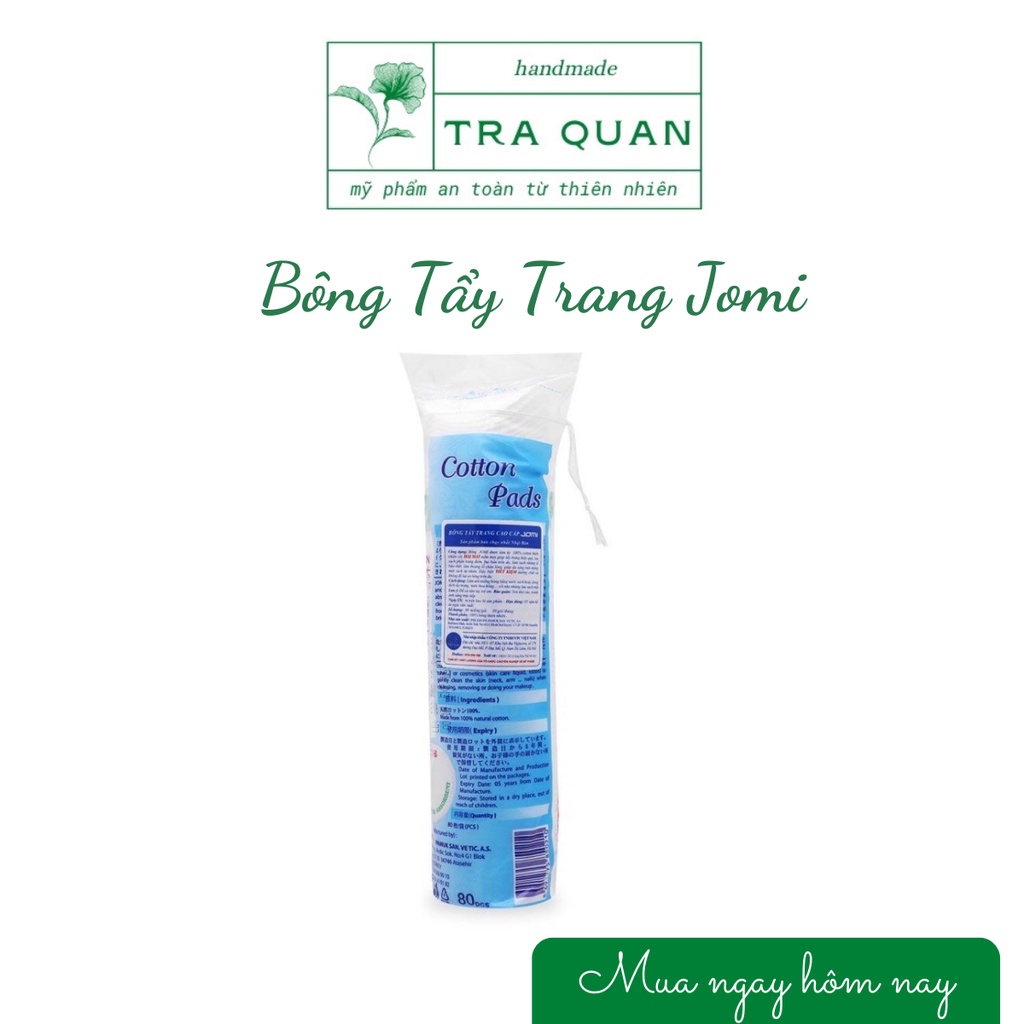 Bông Tẩy Trang Jomi 100% Cotton Tiết Kiệm Tiện Lợi 80 Và 120 Miếng/ Gói